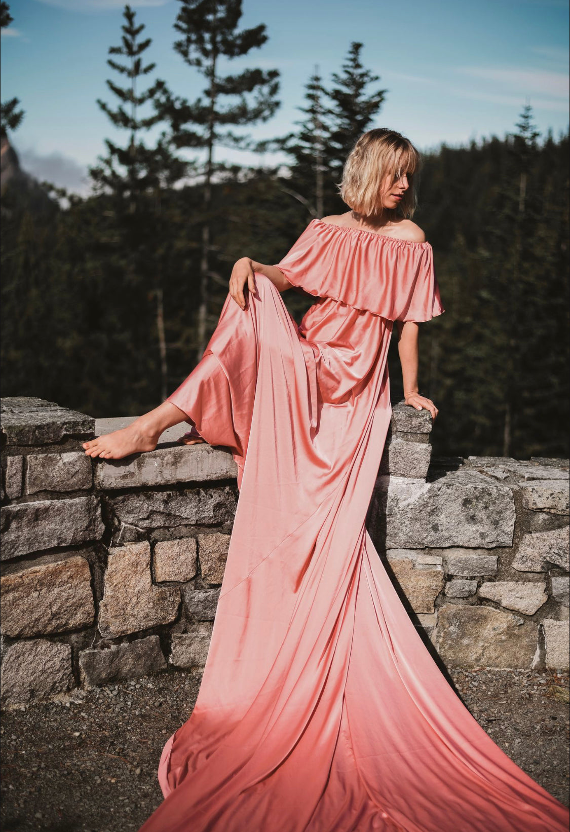 Peach (long train dress) - buy