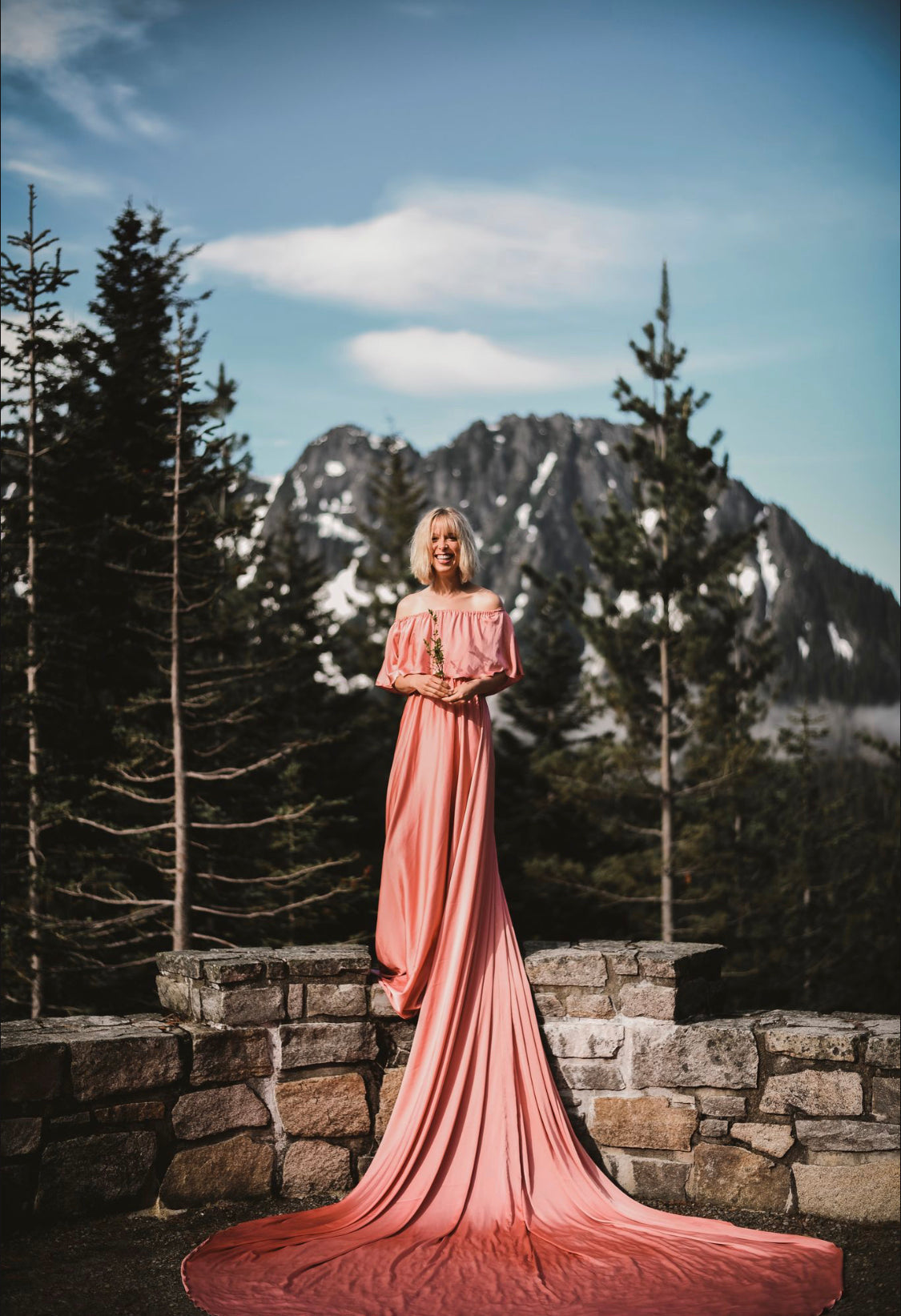 Peach (long train dress) - buy